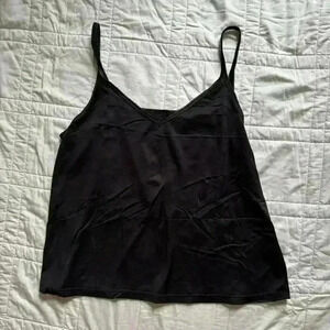 Dainty minimal black cami vanity fair women’s large strappy layering  goth